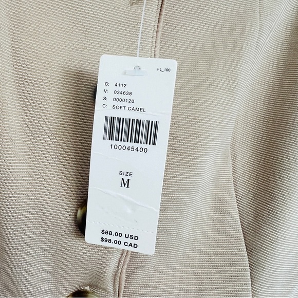 Anthropologie Tan Button-Front Tank Vest Top - Picture 2 of 4
